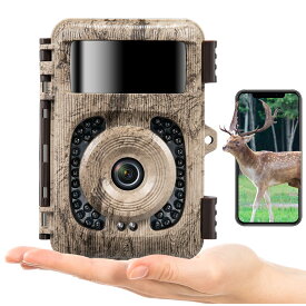 K&F Concept トレイルカメラ 4K 32MP Wi-Fi対応 Bluetooth 120° 超広検知範囲 940nm不可視光赤外線 ビジョン 0.2s 超高速距離トリガー 人感センサー IP66 防水 長時間待機 電池式 簡単設置 狩猟/玄関/庭