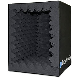 TroyStudio ポータブルレコーディングボーカルブースサウンドボックス - リフレクションフィルター & マイクアイソレーションシールド - 大型、折りたたみ式、スタンドマウント可能、高密度の吸音フォーム (大きいサイズ)
