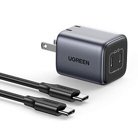 UGREEN Nexode Mini 45W PD3.0 USB-C充電器 2ポート 100W充電ケーブル付きセット 【PPS 45W 2.0超急速充電にも対応 GaN III (窒化ガリウム) 採用 超小型 折畳式プラグ PD3.0/PPS/QC4+/S