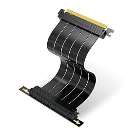 EZDIY-FAB PCIe 4.0 X16ライザーケーブル 高速シールド垂直GPUマウント用 PCI-E Gen4対応 延長ライザーカード 直角コネクタ - 20cm 90度