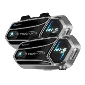 FODSPORTS バイク インカム M1-S Air インカム 連続使用20時間 接続自動復帰 3riders 2人通話 ワイドFM搭載 音楽共有 3段階音質調整 電源残量表示 ユニバーサル接続 オートバイ用Bluetoothヘッドセット マイクミュート