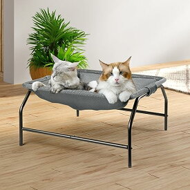 JUNSPOW大型猫用ベッド 【大型猫用】 ペットハンモック（54×54×28cm）、猫用ベッド 通気性自立式キャットベッド大型猫/子犬用屋内＆屋外