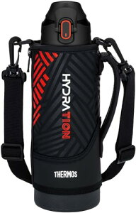 サーモス 水筒 真空断熱スポーツボトル 1L ブラックオレンジ 保冷専用 子供用 ポーチ付き 肩に優しいストラップ FJS-1000F BKOR