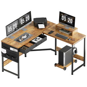 YeTom デスク 机 l字デスク机 pcデスク 作業机 125cm x 125cm オフィスデスク ゲーミングデスク パソコンデスク 収納袋付