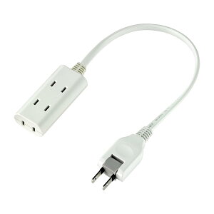 エルパELPA ちょっとコードタップ 旅行 コンセント 持ち運び 3個口 30cm 125V 15A スイングプラグ WB-CT303BW