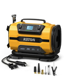 AstroAI エアーコンプレッサー 電動空気入れ 5 in 1 タイヤ・プール 自動車用 AC/DC給電 150 PSI 自動電源オフ メモリ