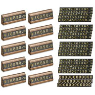 ELECTRO-WEIDEWORLD プライスカード 木製 おしゃれ 値札プレート セット プライスカード設置台10個 0-9プ…