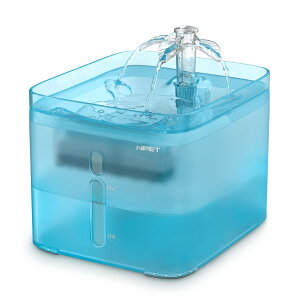 NPET ペット自動給水器 WF020TP 湧泉/葉型 2種類出水モード 3L大容量 ブルー