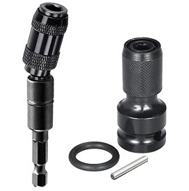 Wolfride インパクトドライバーアダプター 延長ビット 1/2’’四角-1/4’’六角軸 インパクトソケットアダプター 電動ドリルビット