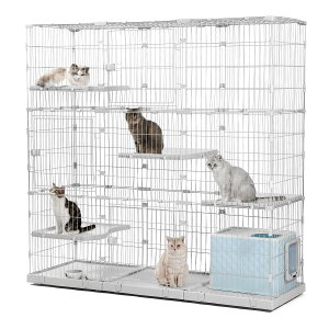 PETEPELAぺテぺラ 猫 ケージ 大型 3段 広い 2段 多頭飼い キャットケージ 多頭用 キャスター ローラー 大きい 可愛い 増やせる