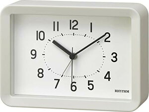 リズムRHYTHM 目覚まし時計 連続秒針 A6 サイズ インテリアクロック 白 10.6x14.8x4.8cm RHYTHM PLUS 8RE