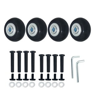 静音車輪シリーズ スーツケース、ショッピングカート、キャリーバッグなどの交換タイヤセット修理用キャスター交換 DIY修理交換キット 直径40mm