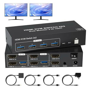 4K HDMI KVM XCb` 2 j^[ 2 Rs[^ fA j^[ T|[g4K@60HzKVMXCb`[2PCgfBXv