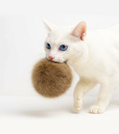 HOLYCAT 猫 おもちゃ ボール 猫のおもちゃ コロコロ 天然 無着色 天然ラビットファー毛玉 滅菌済み ふわふわ柔らか 大きめサイズ 静音