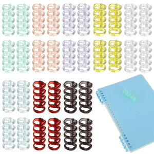 Virtarlux ルーズリーフ リング 32個セット 8色入 バインダーリング 取り外し可能 ファイル A4 A5 B5ルーズリング 製本用と