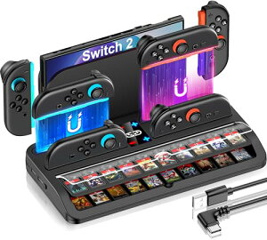 Switch2�[�d�X�^���hSwitch 2�Ή��[�d���[��̌^�X�C�b�`2�W���C�R���p�[�d�h�b�N 4in1�����}���[ 20���Q�[���J�[�h/Switc