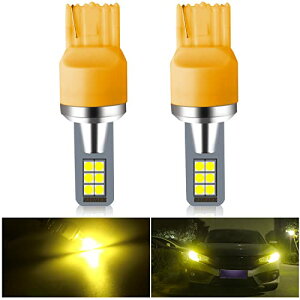 T20 LED �E�C���J�[ �V���O���� �t�H�O�����v �C�G���[ 7440 �o�b�N�����v DC12-24V 12W 3000K ���ɐ� 2��