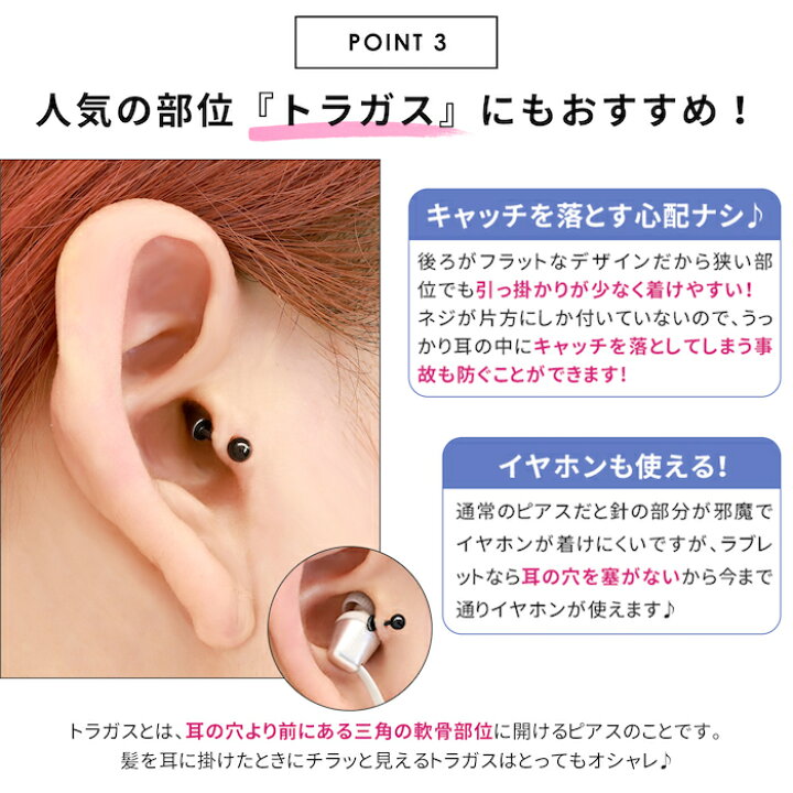 楽天市場 全品送料無料 ボディピアス キャッチ 18g 16g 14g ラブレット 軟骨ピアス トラガス ヘリックス サージカルステンレス 金属アレルギー対応 メンズ ファーストピアス セカンドピアス シンプル ラブレットスタッド 舌ピアス ボディーピアス 片耳用 つけっ
