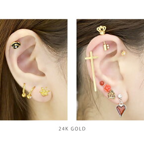 楽天市場 24k 金属アレルギー対応 軟骨ピアス 24k 24金 コーティング 14g 16g ボディピアス かわいい キャッチ チャーム 金属アレルギー対応 ゴールド ピンクゴールド メンズ アンテナ 王冠 クラウン 鍵 ジュエル キラキラ ヘリックス ボディピアス専門店 凛