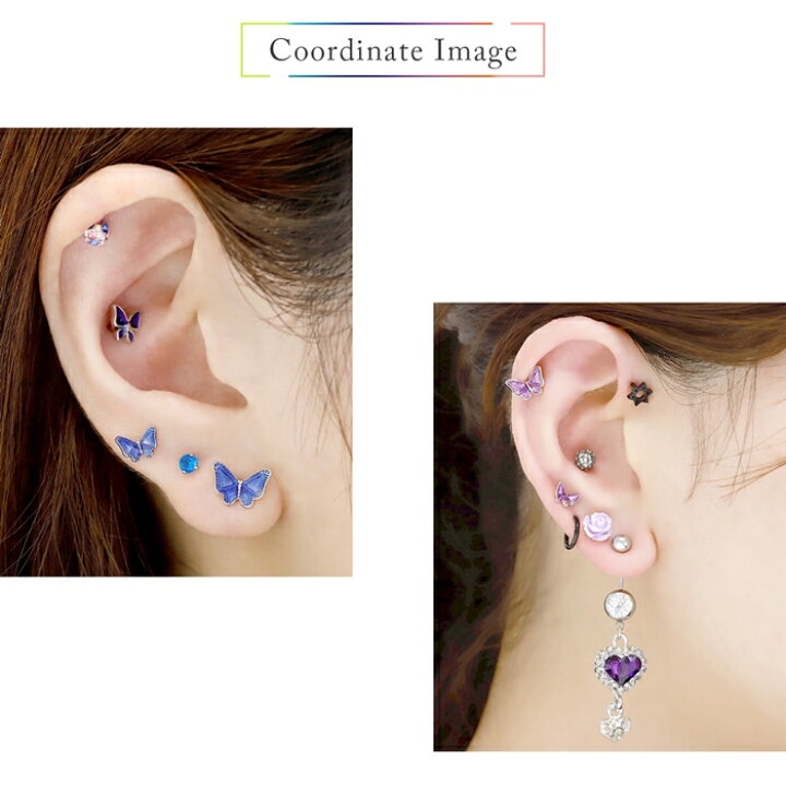 市場 ボディピアス 金属アレルギー 蝶 付けっぱなしピアス 軟骨ピアス 16g サージカルステンレス 大人 レディース つけっぱなし ピアス セカンドピアス