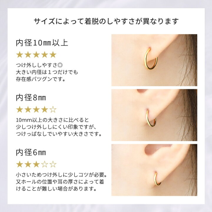 楽天市場】ピアス フープピアス リングピアス 14G 16G 18G 金属 