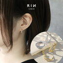 ピアス 金属アレルギー 18k 18金 フープピアス ニッケルフリー 18kコーティング ワンタッチ フープ リング キュービックジルコニア ジュエル レディース シルバー ゴールド おしゃれ かわいい シンプル 上品 きれいめ 耳たぶ 【両耳用・2個売り】