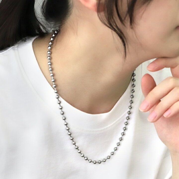 楽天市場】ネックレス チェーン チェーンネックレス ボールチェーン 