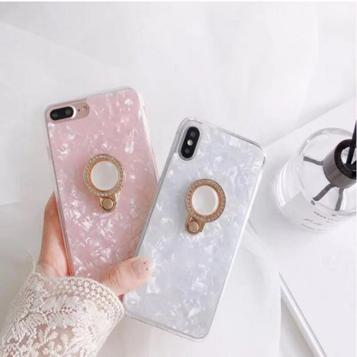 楽天市場 シェルケース リング付き スマホケース オシャレ ラメ キラキラ Phone ケース Rinrin Store