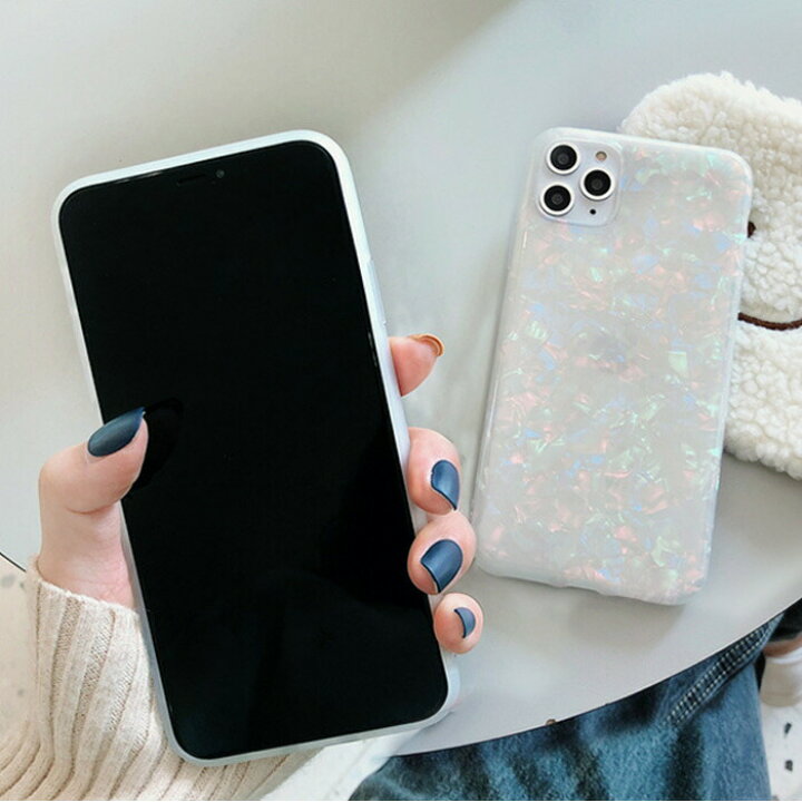 楽天市場 Iphone スマホケース ケース 可愛い シェル オーロラ 背面 ストラップホール付き シンプル 軽量 携帯ケース オシャレ 貝殻 キラキラ ホログラム パール Tpu Rinrin Store
