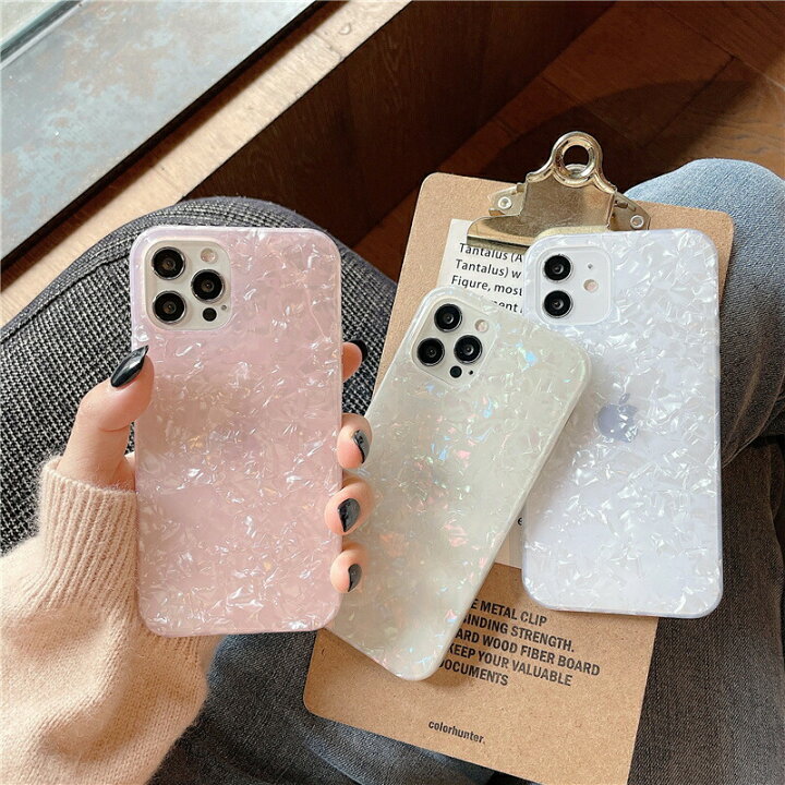楽天市場 Iphone スマホケース ケース 可愛い シェル オーロラ 背面 ストラップホール付き シンプル 軽量 携帯ケース オシャレ 貝殻 キラキラ ホログラム パール Tpu Rinrin Store