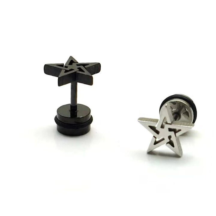 楽天市場】【送料無料】ステンレス メンズ ピアス ☆星☆ ネッジ 