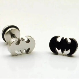 ピアス メンズ メンズ ピアス メンズピアス ピアス メンズ 両耳 ピアス メンズ シンプル バットマン ネッジ ブラック/シルバー 黒 安い 種類 30代 ピアス メンズ