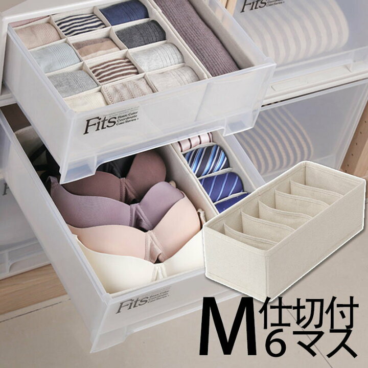 楽天市場 下着収納ケース M 15mp 6分割 新生活 引出し収納 整頓ボックス M仕切り付６マス 下着 ランジェリー 収納 仕切 衣類 アンダーウェア 靴下 ネクタイ チェスト ダンス 引出し 引き出し ボックス ケース 収納 せいとん Rinrin Store