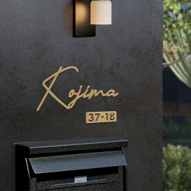 ＼クーポン配布中♪／日本製 表札 ステンレス シール 戸建 門柱 機能門柱 切り文字 おしゃれ マンション 特注 サイズ 両面テープ付き 貼り付け 番地プレート DIY ルームナンバー 番地 筆記体 手書き風 住所入り 表札 ローマ字 sus-07