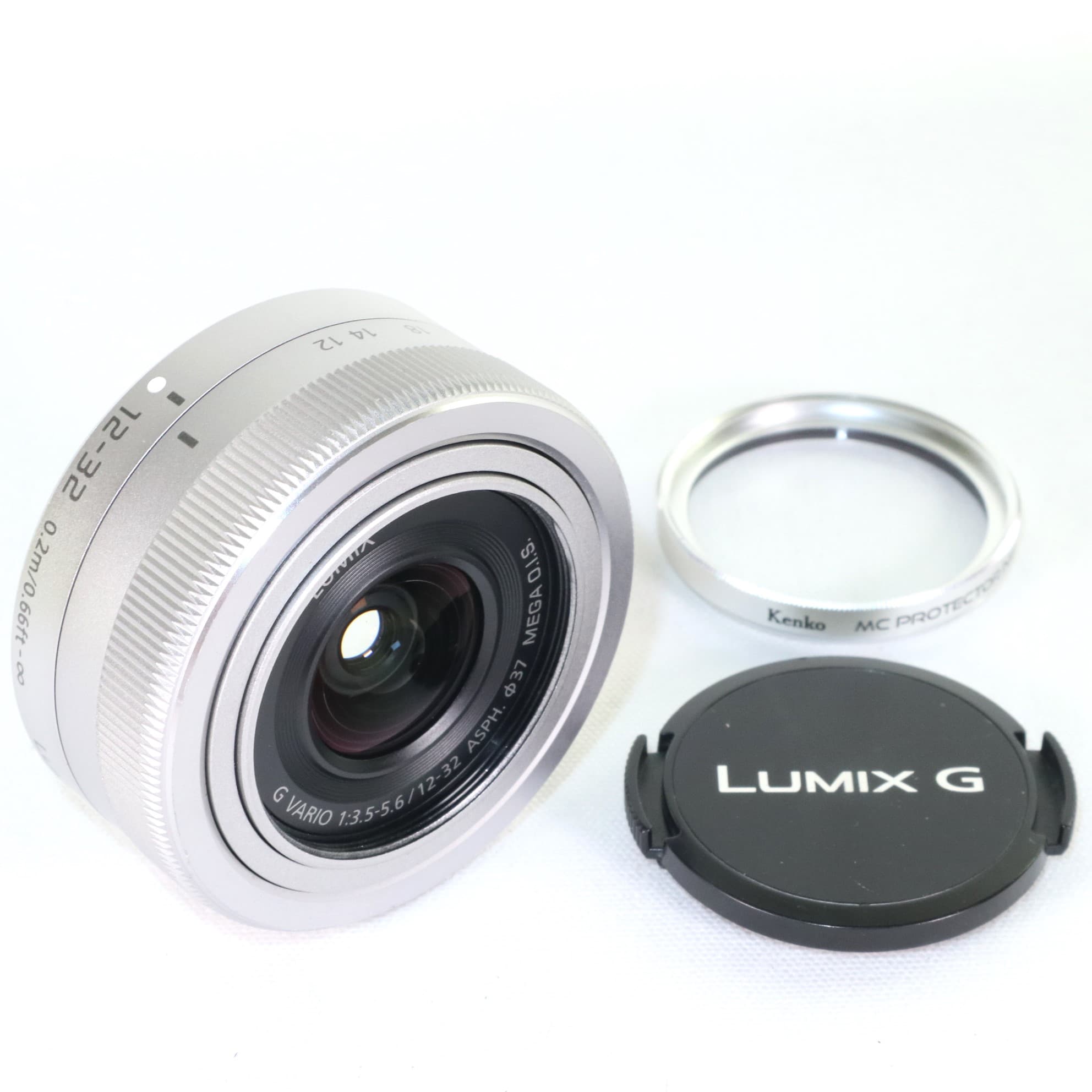  美品 Panasonic LUMIX G VARIO 12-32mm F3.5-5.6 MEGA H-FS12032 シルバー k2171-2