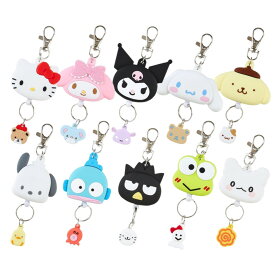 サンリオ フェイス形リールキーホルダー キー ホルダー 鍵 紛失防止 キーチェーン リール 付き ランドセル かわいい おしゃれ キャラクター グッズ