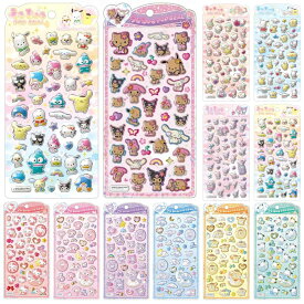 【決算SALE 50人に1人全額還元】 サンリオ うるちゅるポップシール シール クリア 立体 ぷっくり つやつや ハード レジン風 デコ パーツ スマホケース トレカ キャラクター 可愛い