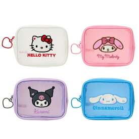 【決算SALE 50人に1人購入金額全額還元】 サンリオ ミニポーチ ポーチ メッシュ素材 透け感 夏 小物 化粧 コスメ 入れ ケース ファスナー式 収納 キャラクター グッズ かわいい おしゃれ