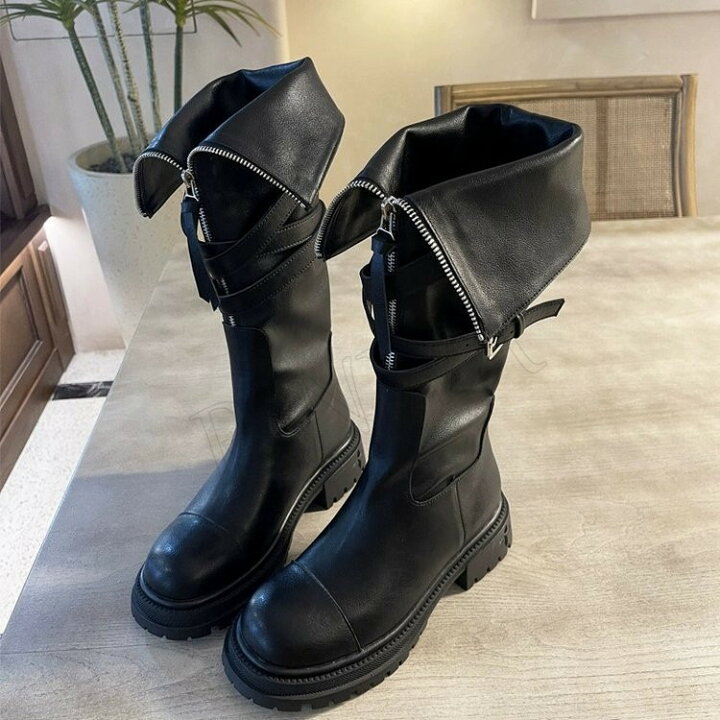 楽天市場】ロングブーツ ブーツ レディース ロング ジョッキーブーツ 
