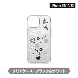 SHOWCASE+ iPhone15/14/13�Ή� iPhone15Pro�Ή��n�C�u���b�h�P�[�X ������ �J�X�^�� �|�P�b�g SWC-15-8 / �N���A �s���N�����b�h �u���[���p�[�v�� �C�G���[���O���[�� �u���b�N���z���C�g �A�N�����p�[