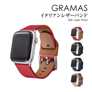 GRAMAS/�O���}�X Apple Watch (41/40/38mm,49/45/44/42mm)�p���U�[�o���h ���[�v�^�C�v �C�^���A�����U�[ �{�v �^���b�h �u���b�N �l�C�r�[ �A�C�{���[