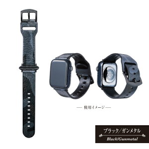 �������� GRAMAS CAMO �C�^���A�����U�[ Apple Watch 42/41/40mm�Ή� ���U�[�o���h GWBCA-AW02 /�u���b�N/�K�����^�� �u���[ �O���[�� �I�����W �J���t���[�W�� ���ʕ�