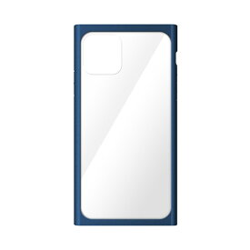 【時間限定クーポン配布中】送料無料 iPhone11Pro 対応クリアガラスタフケース スクエア型 PG-19AGT13NV ネイビー