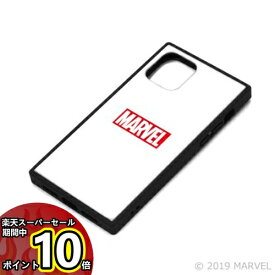 【スーパーセール中ポイントUP】送料無料 【MARVEL】iPhone11Pro 対応ガラスハイブリッドケース PG-DGT19A10MVL [ロゴ ホワイト]