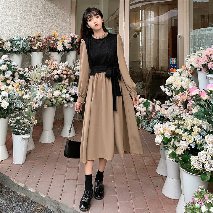 楽天市場】大きいサイズ 春 秋 冬服 ワンピース レディース ロング丈  