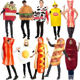 ハロウィーン衣装 Halloween変装 コスチューム 変装 食べ物 ハロウイン 仮装 ファストフード おもしろい カップル 大人用 フード ポテトフライ ケーキ ピザ 西瓜 ジャムトースト 人参 バナナ ハロウィン コスプレ