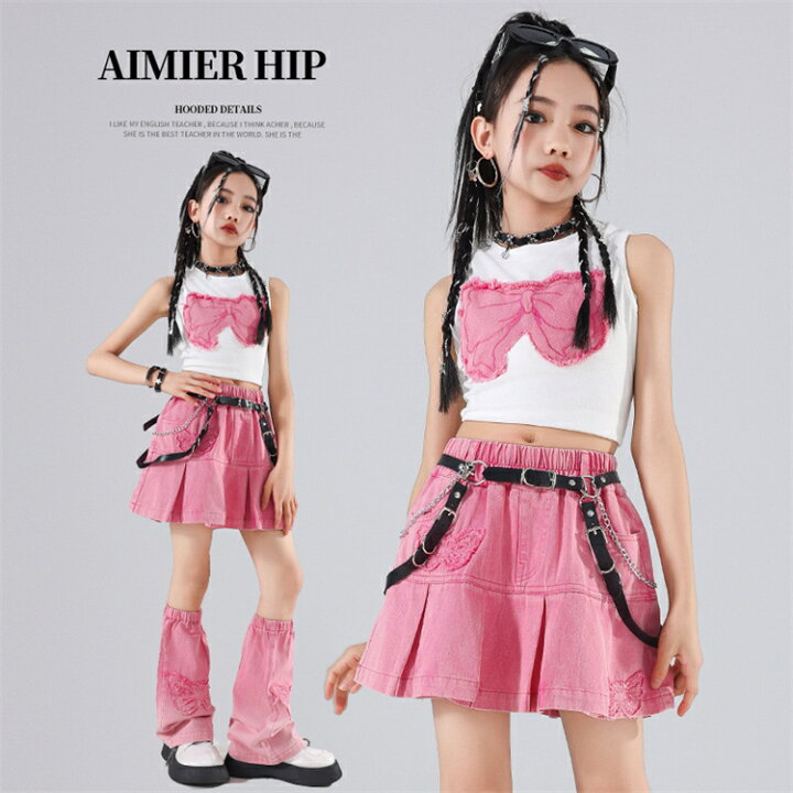 楽天市場】チアガール スカート 3点セット キッズダンス 女の子 演出服 