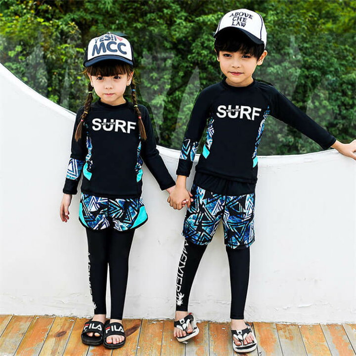 楽天市場 水着 男の子 セパレート 子供 水着 女の子 体型カバー キッズ スクール水着 小学生 中学生 3点セット みずぎ 海 プール 水遊び 100 110 1 130 140 150 160 Rio Store リオストア