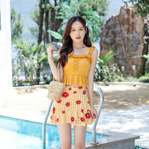 水着 レディース 体型カバー フリル 上下セット チェック柄 花柄 セパレート 可愛い 水着 小胸 女の子 学校 タンキニ 中学生 高校生 20代 30代 40代 緑 水色 水着 スカート 大人 水着 温泉 プー