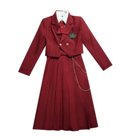 卒業式 スーツ 女の子 卒服 ブレザー ワンピース 韓国 制服 小学生 6年生 中学生 高校生 ジャケット シャツ リボンタイ ワッペン チェーン フォーマルスーツ 6点セット 子供スーツ キッズ お受験 発表会 結婚式 冠婚葬祭 140 150 160 165